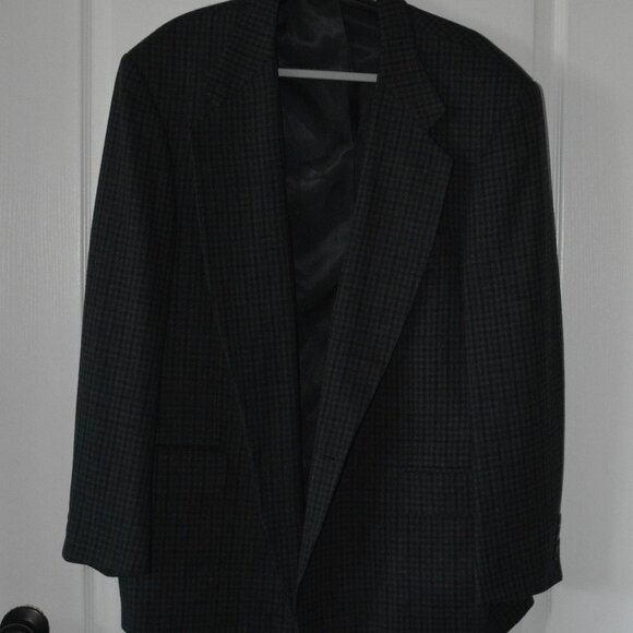 Oscar de la Renta Sport Coat Jacket wool plaid two button Men's size 48R - Picture 1 of 8